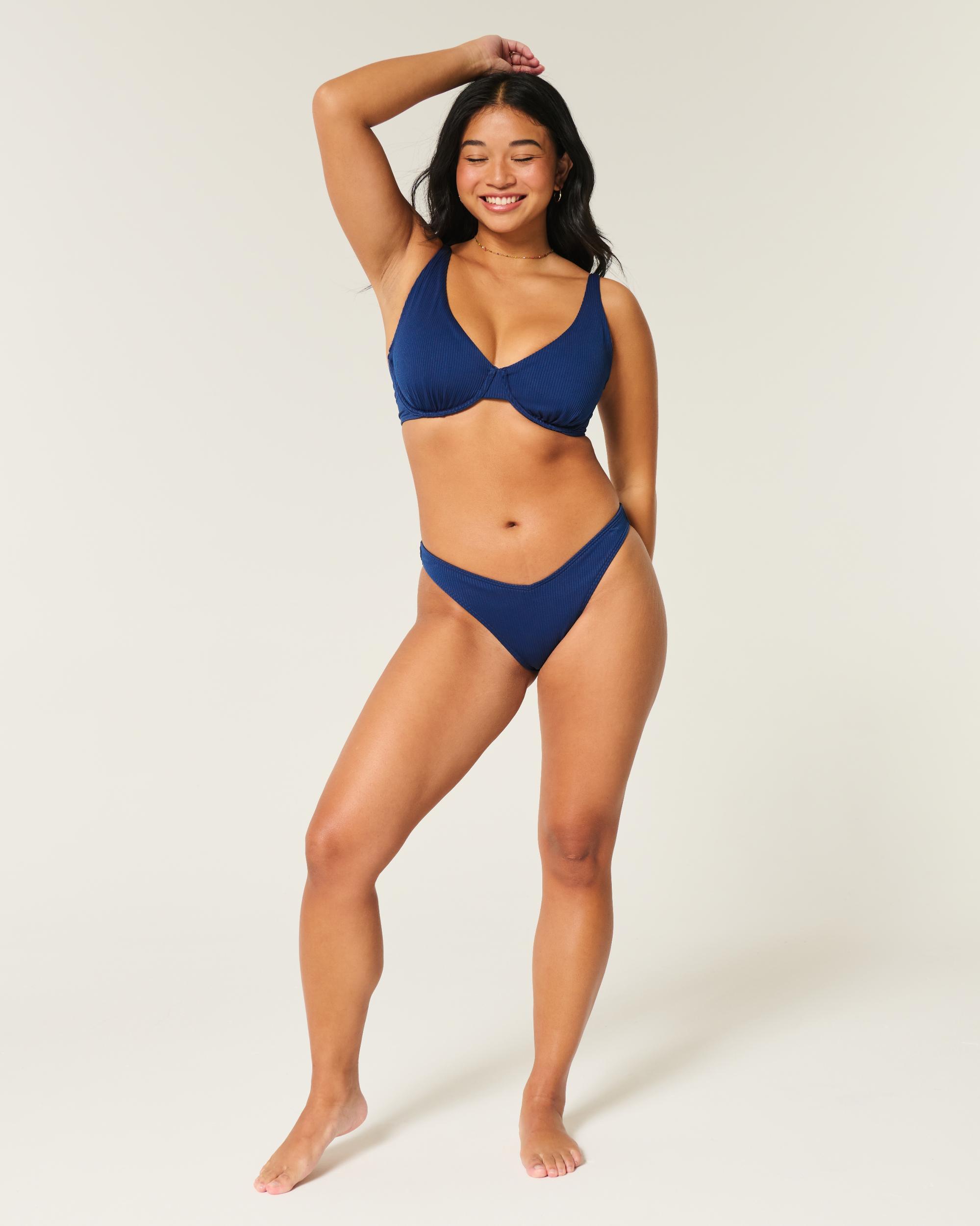 Curvy High Apex Ribbed Underwire Bikini Top Product Image