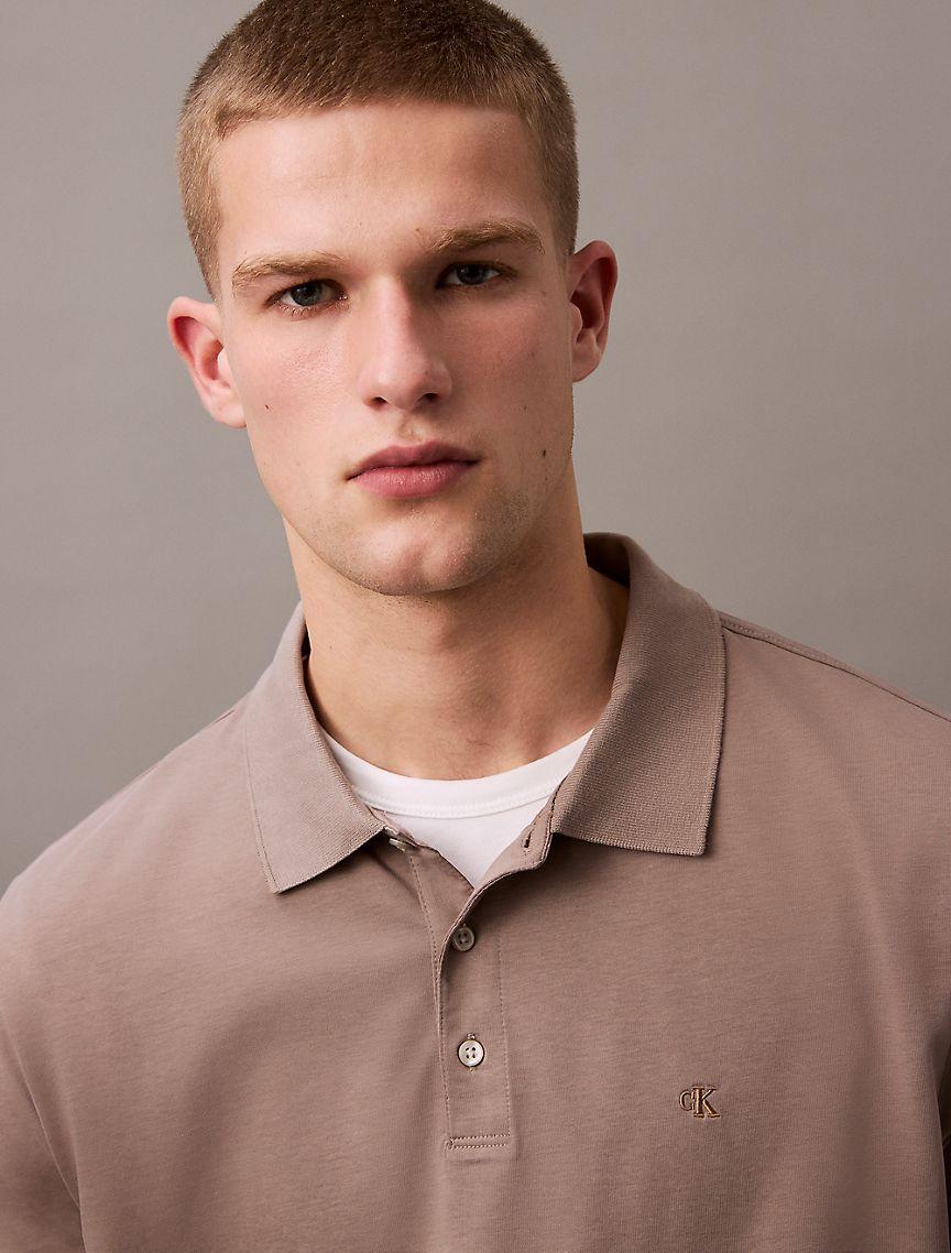 Smooth Cotton Monogram Logo Polo Shirt Product Image