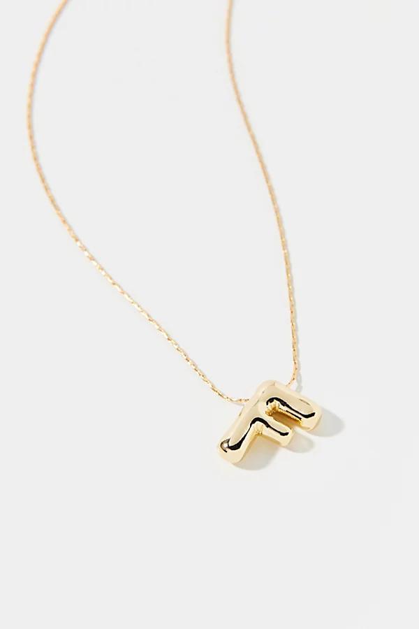 14k Gold Plated Bubble Initial Charm Necklace, Womens at Urban Outfitters Product Image
