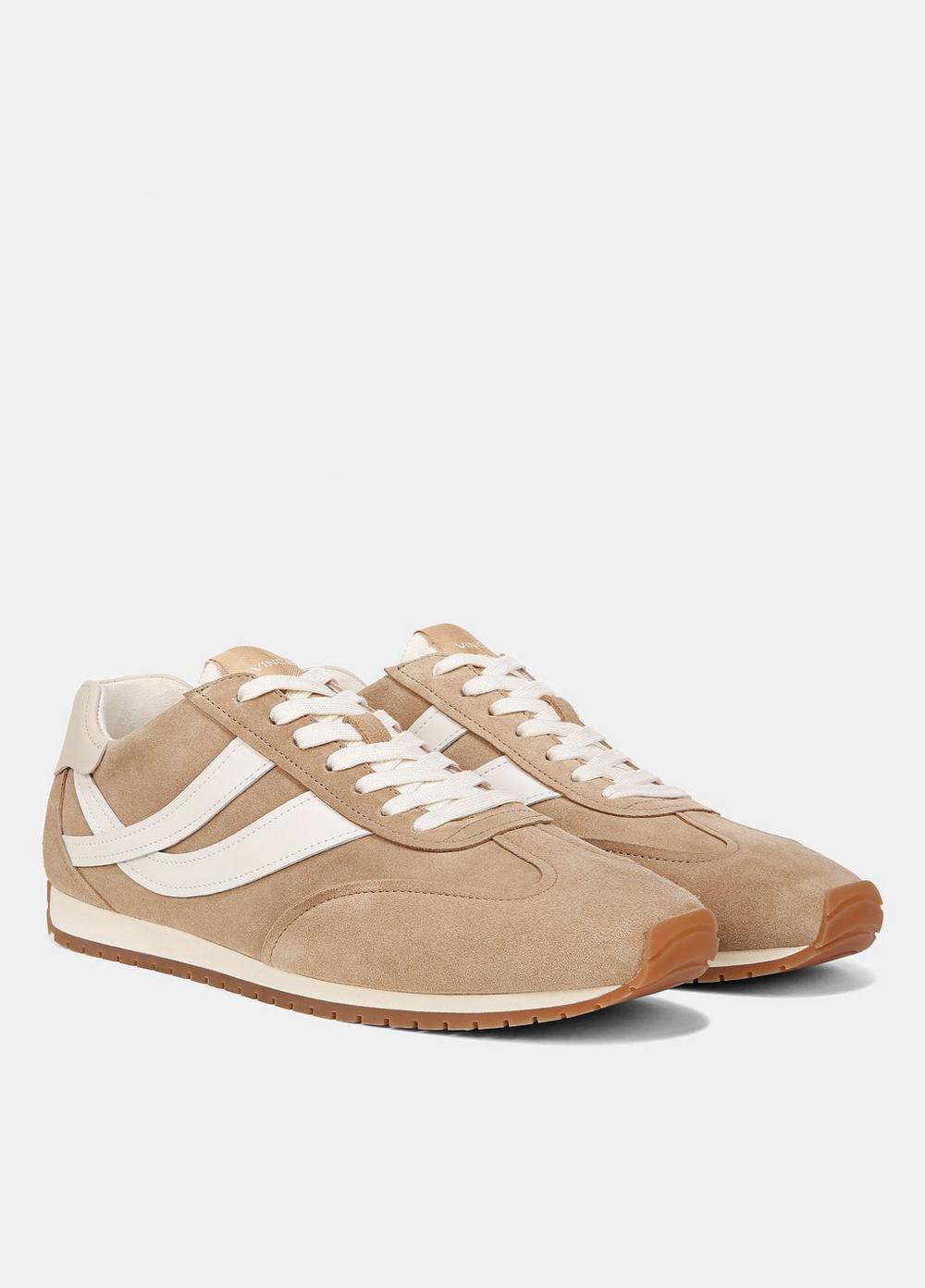Mens Oasis Suede And Leather Runner Sneaker, New Camel/white Foam, Size 10.5 Vince Product Image