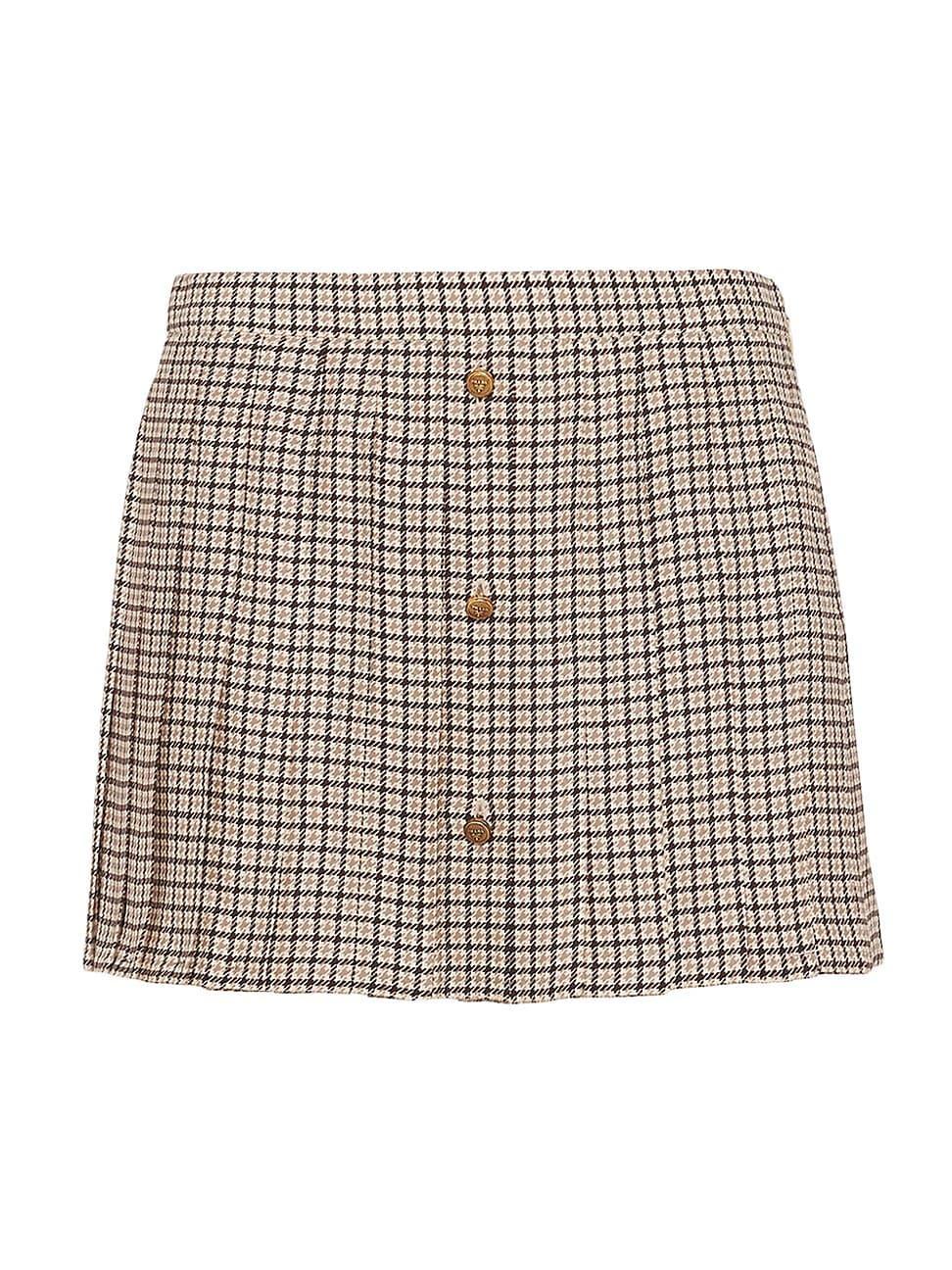 Quadretto Pleated Mini Skirt Product Image
