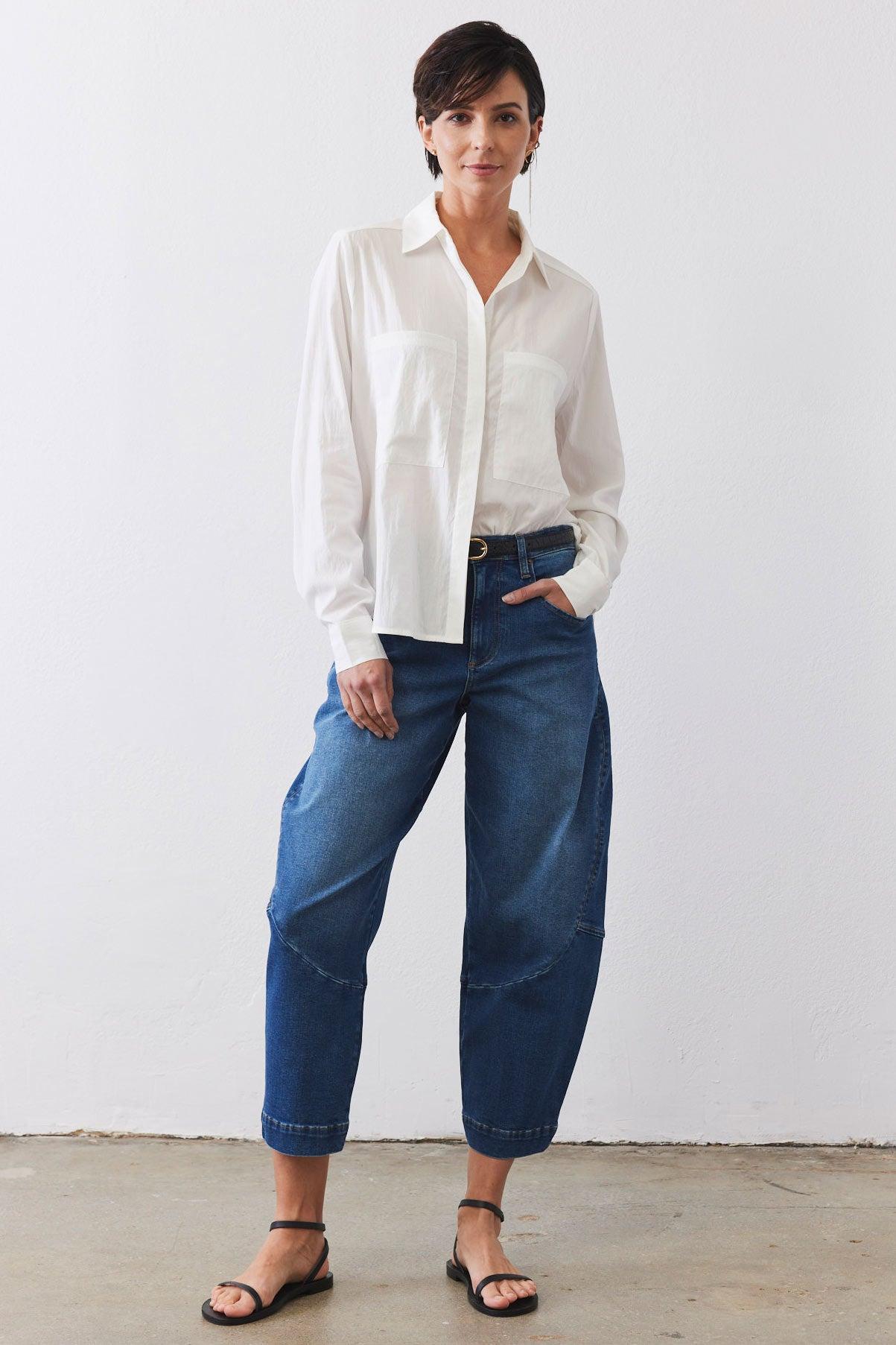 The Petite Denim Wide-ish Pants Product Image