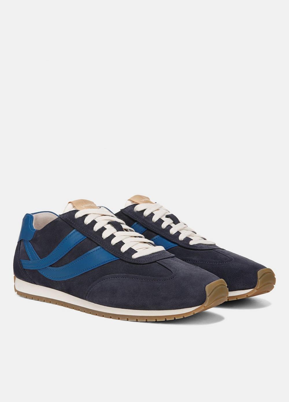 Mens Oasis Suede & Leather Runner Sneaker, Evergreen/pebble White, Size 9 Vince Product Image