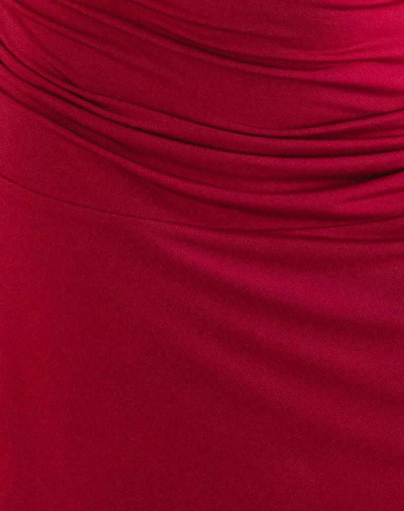 Carey Mini Dress in Lycra Slinky Red Female Product Image