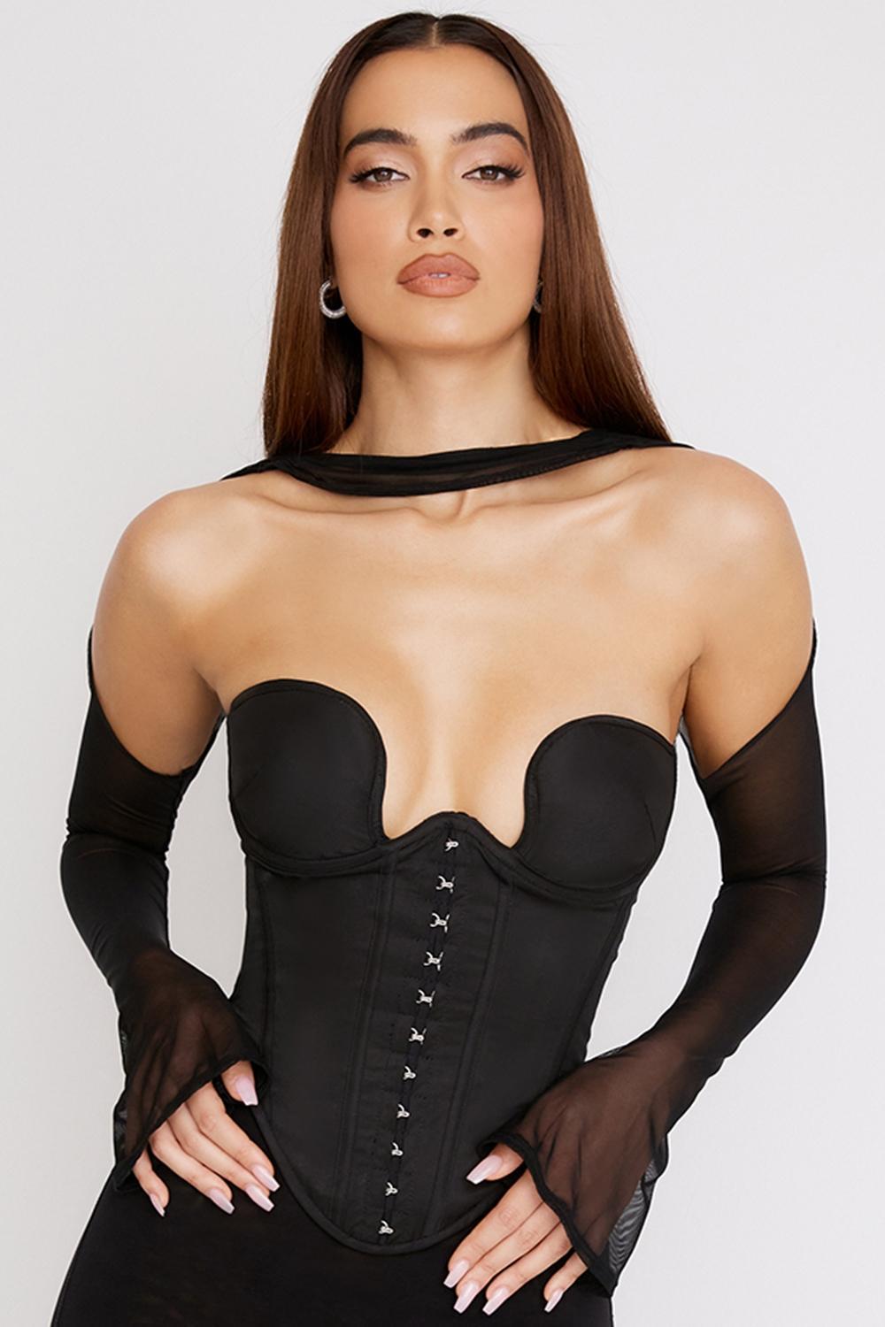 Mina Black Structured Corset Product Image