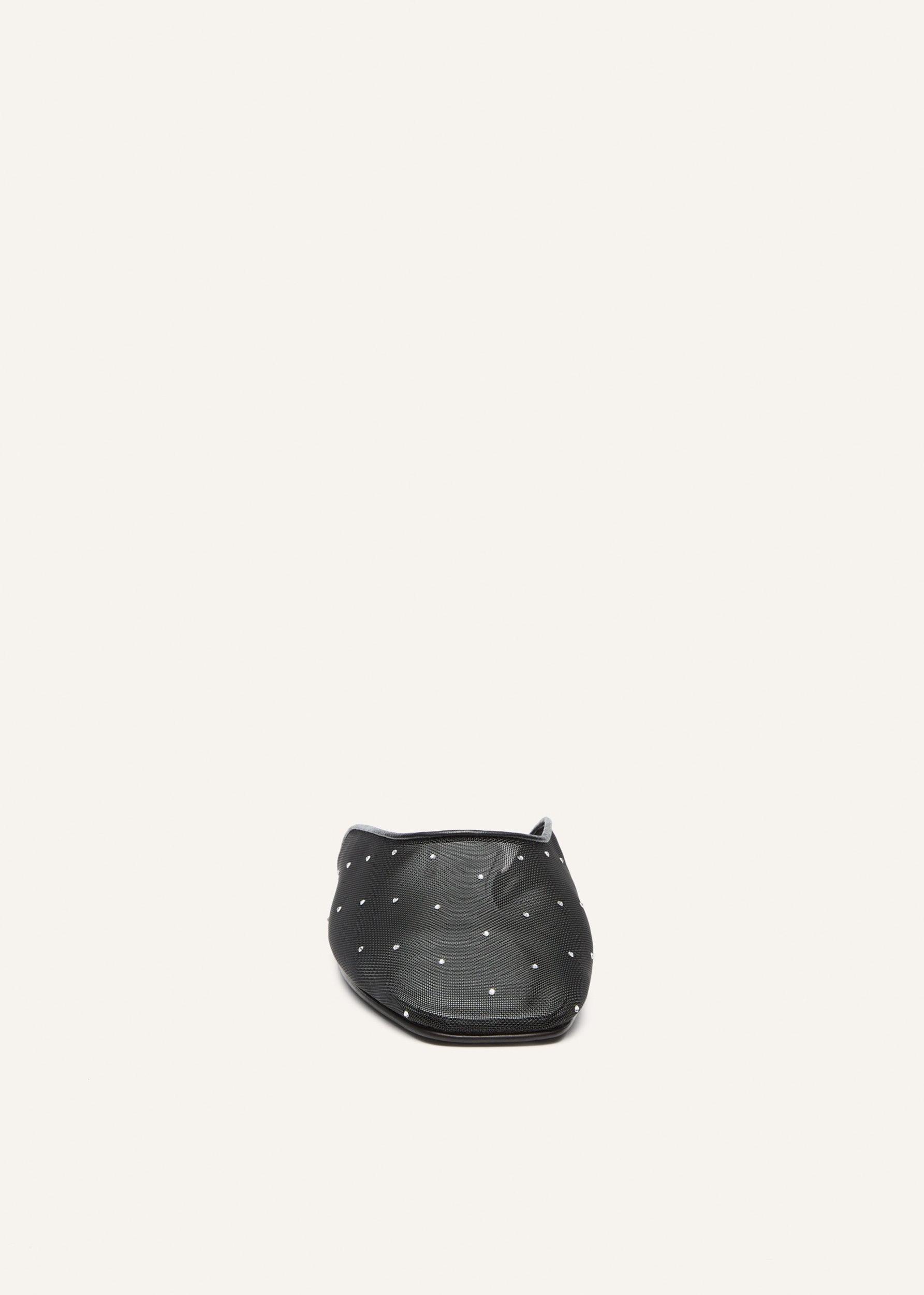 Crystal mesh flat mules in black Product Image