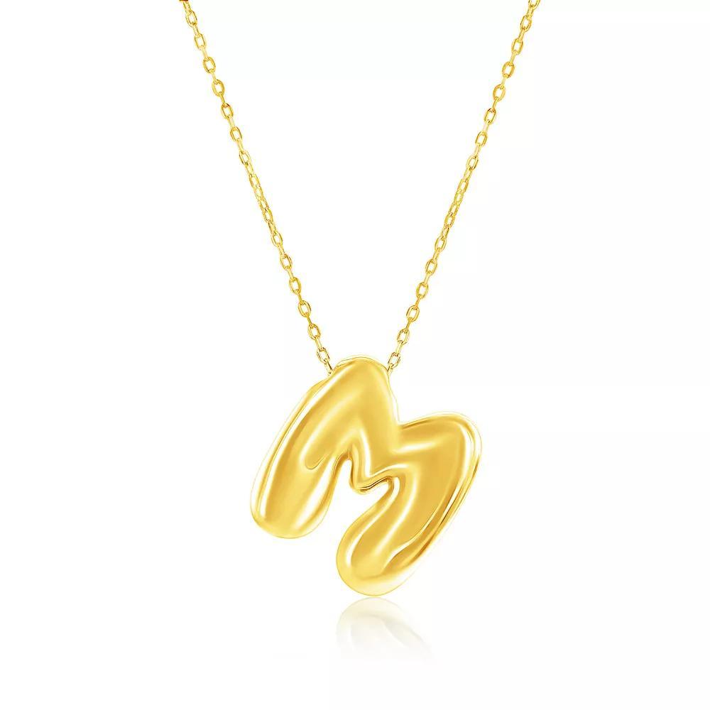 Argento Bella Sterling Silver Bubble Initial Necklace, Women's, Size: 16-18" ADJ, Sterling M Product Image
