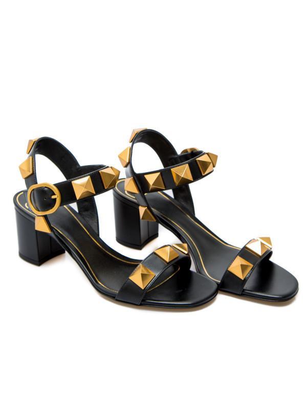 VALENTINO GARAVANI Rockstud Ankle Strapped Sandals In Black Product Image