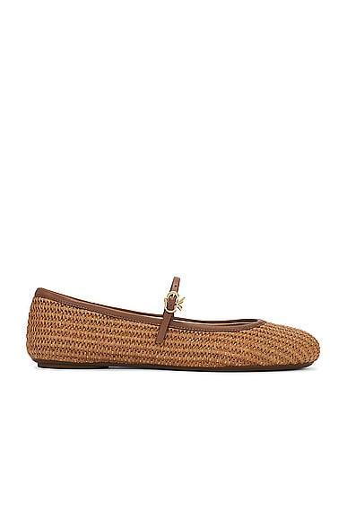 Gianvito Rossi Carla Marbella & Nappa Flats in Tan Product Image