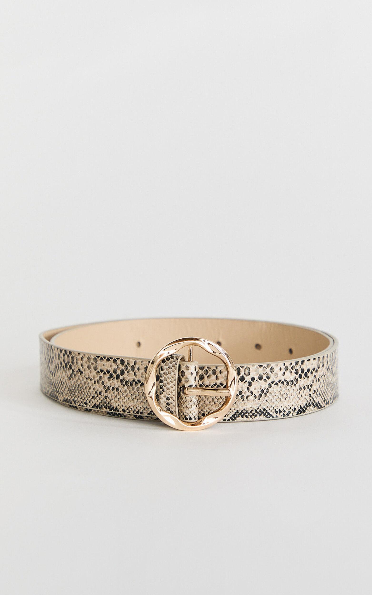 Dale Belt - Snake Thin Belt in Cream Product Image