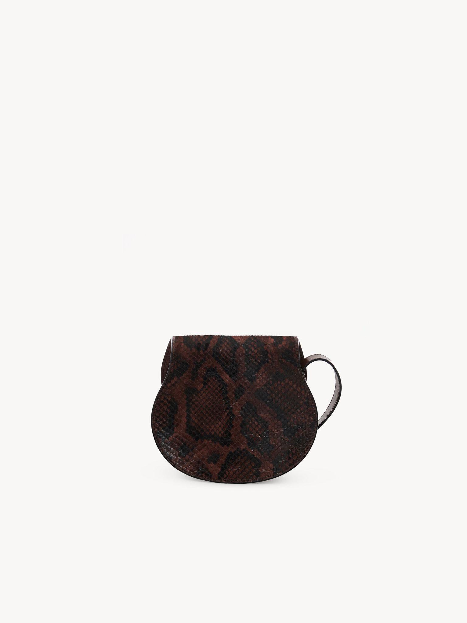 Small Marcie saddle bag in python-effect leather Product Image