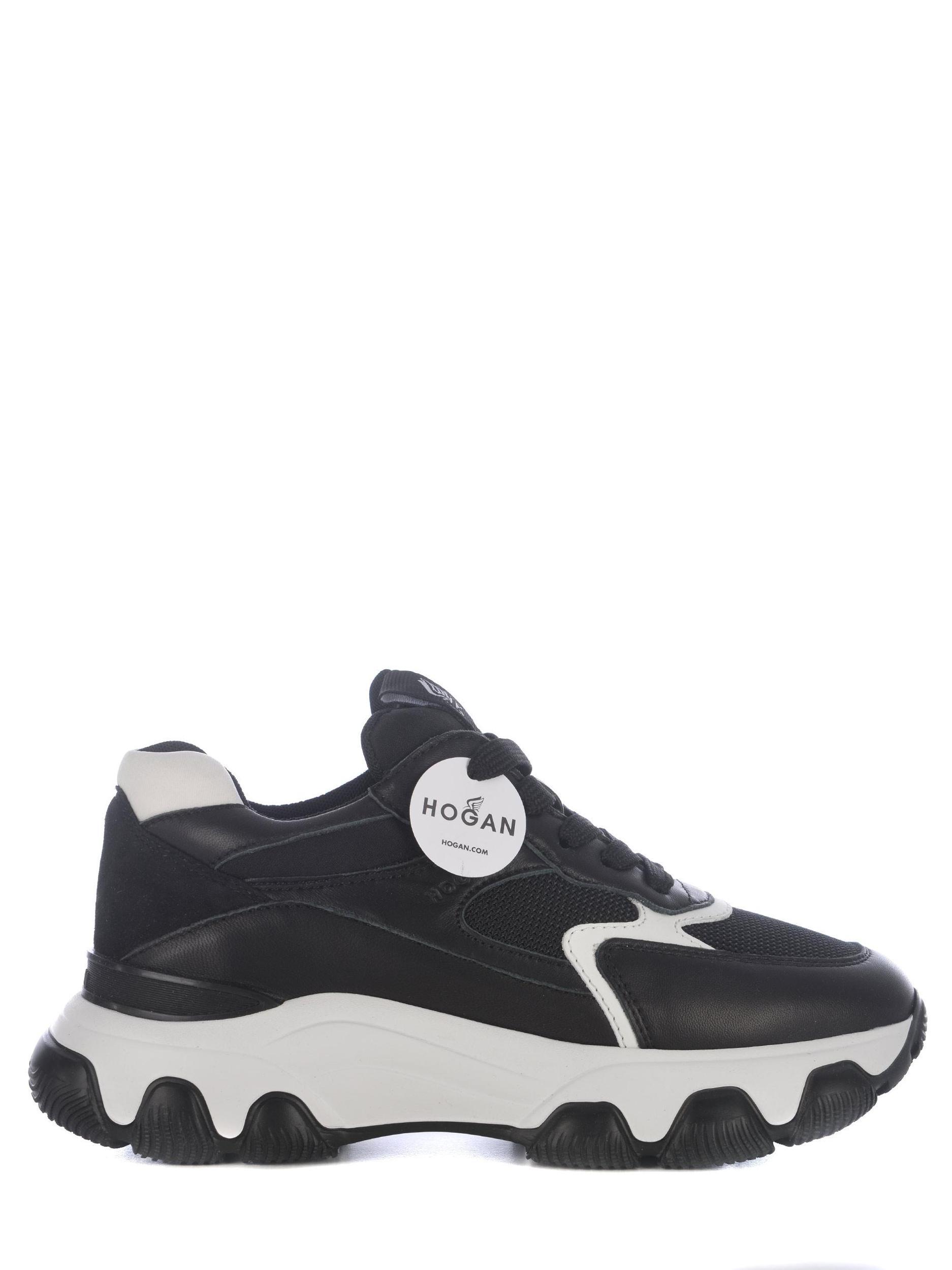 HOGAN Chunky Contrast Sole Sneakers In Black Product Image