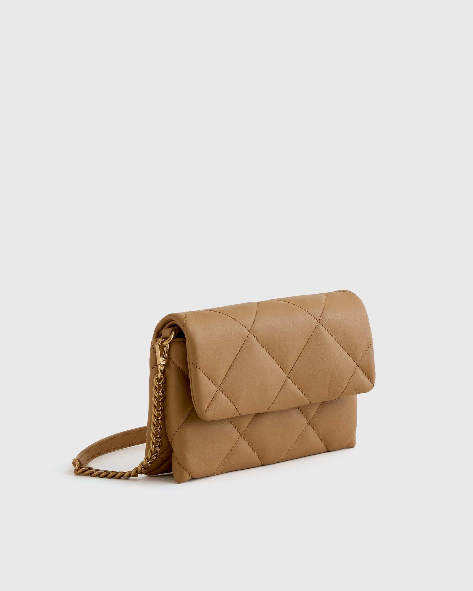 Quince | Women's Italian Leather Diamond Quilted Wallet Crossbody Product Image