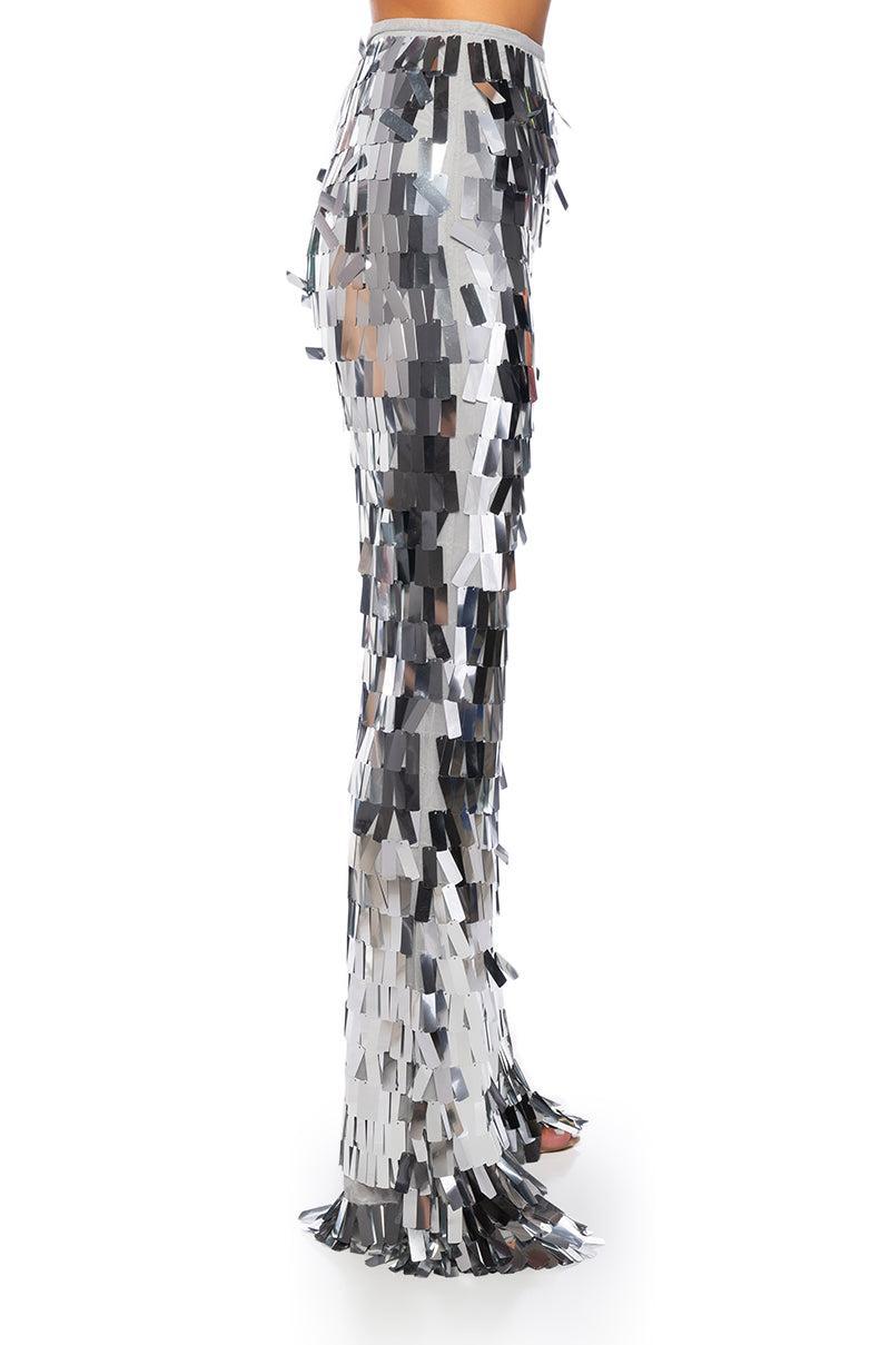 VAL STRETCH SEQUIN PANT IN SILVER Product Image