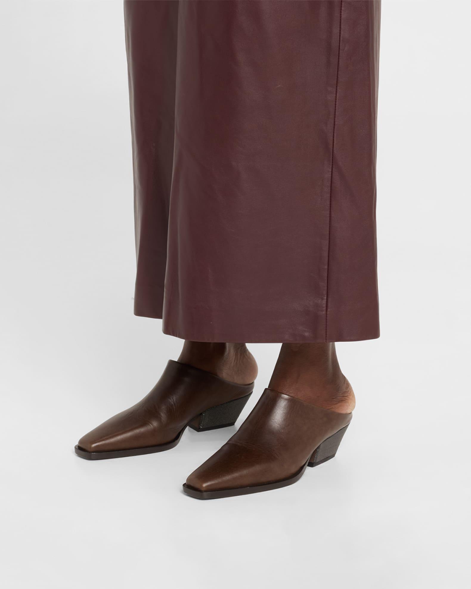 Western Leather Monili-Heel Mules Product Image