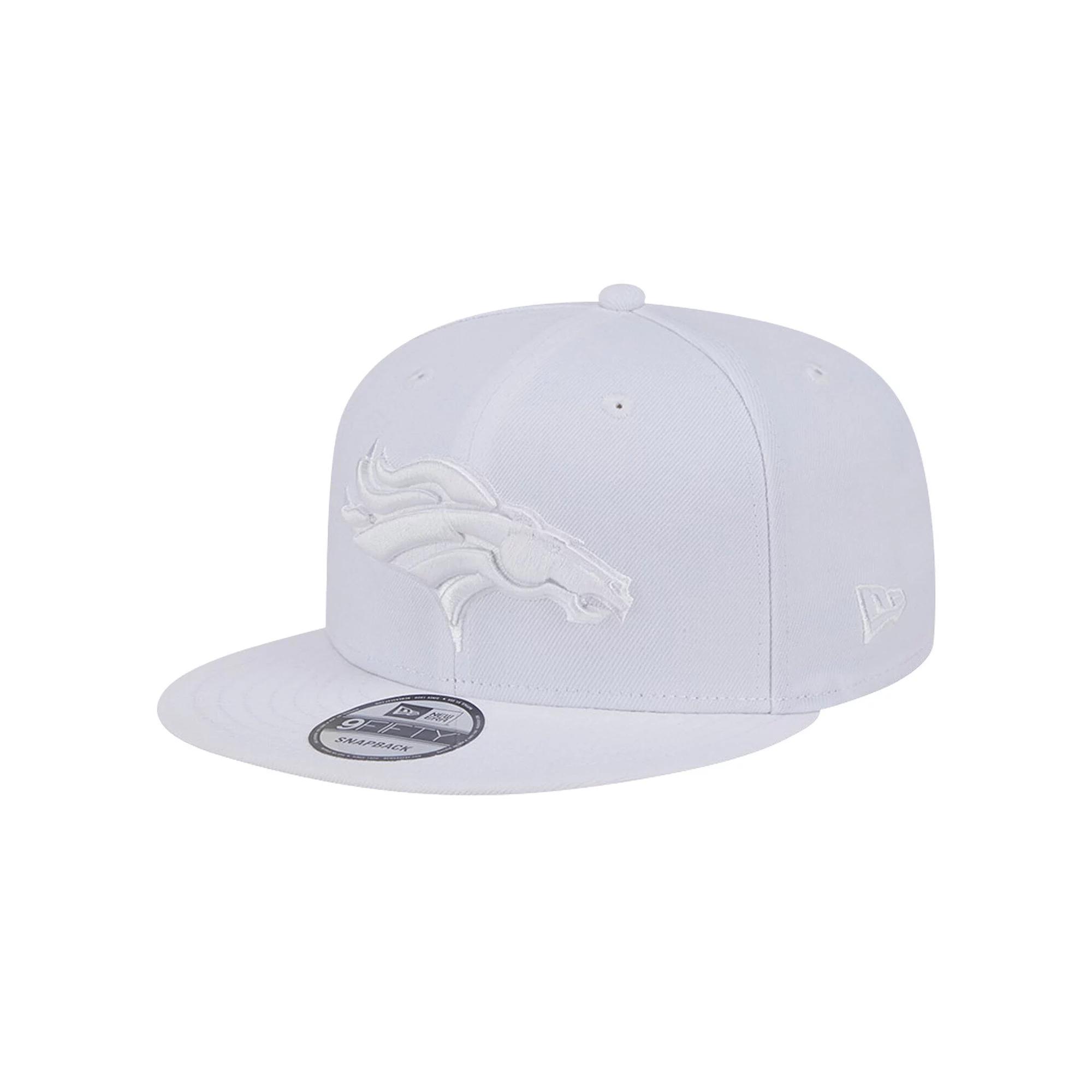 Men's New Era Denver Broncos Main White on White 9FIFTY Snapback Hat Product Image