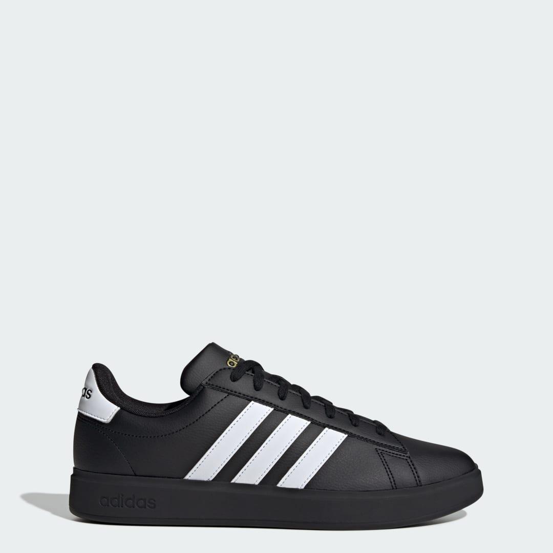 adidas Grand Court 2.0 Cloudfoam Men's Shoes, Size: 12, Black White Gold Product Image