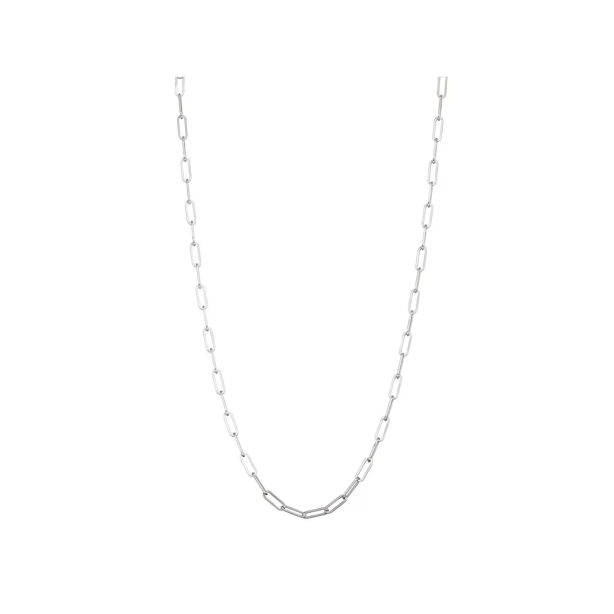 Au Naturale 10k White Gold Polished Paperclip Chain Necklace, Women's, Size: 18" Product Image