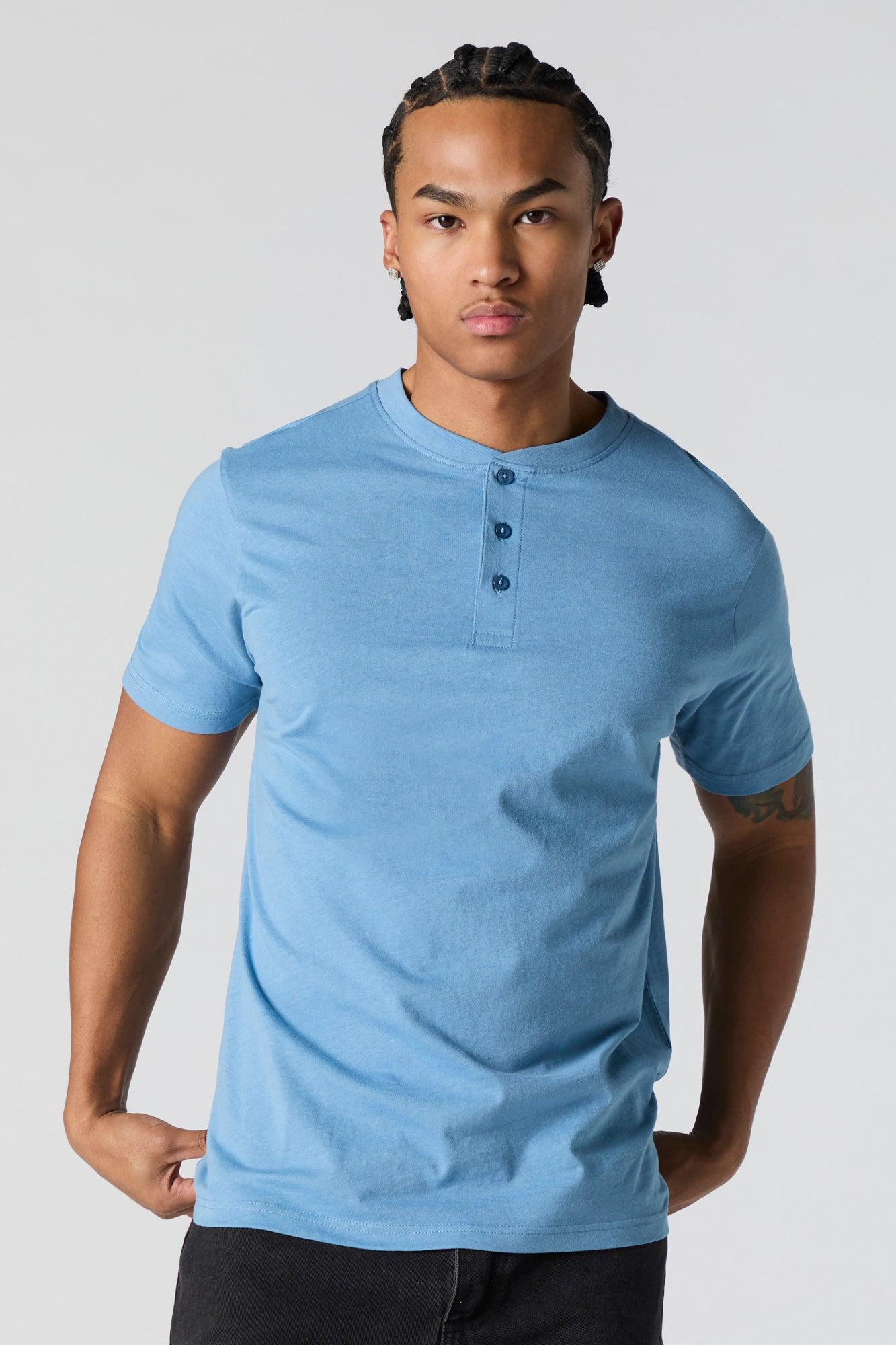 Solid Henley T-Shirt Male Product Image