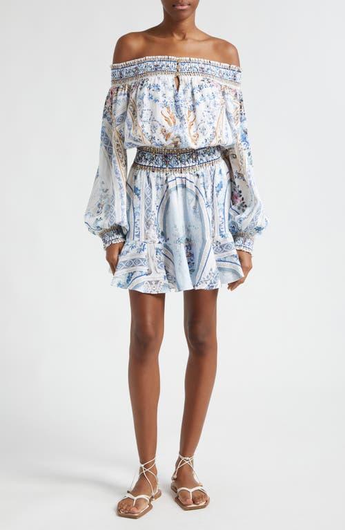Womens Linen Off-The-Shoulder Minidress Product Image