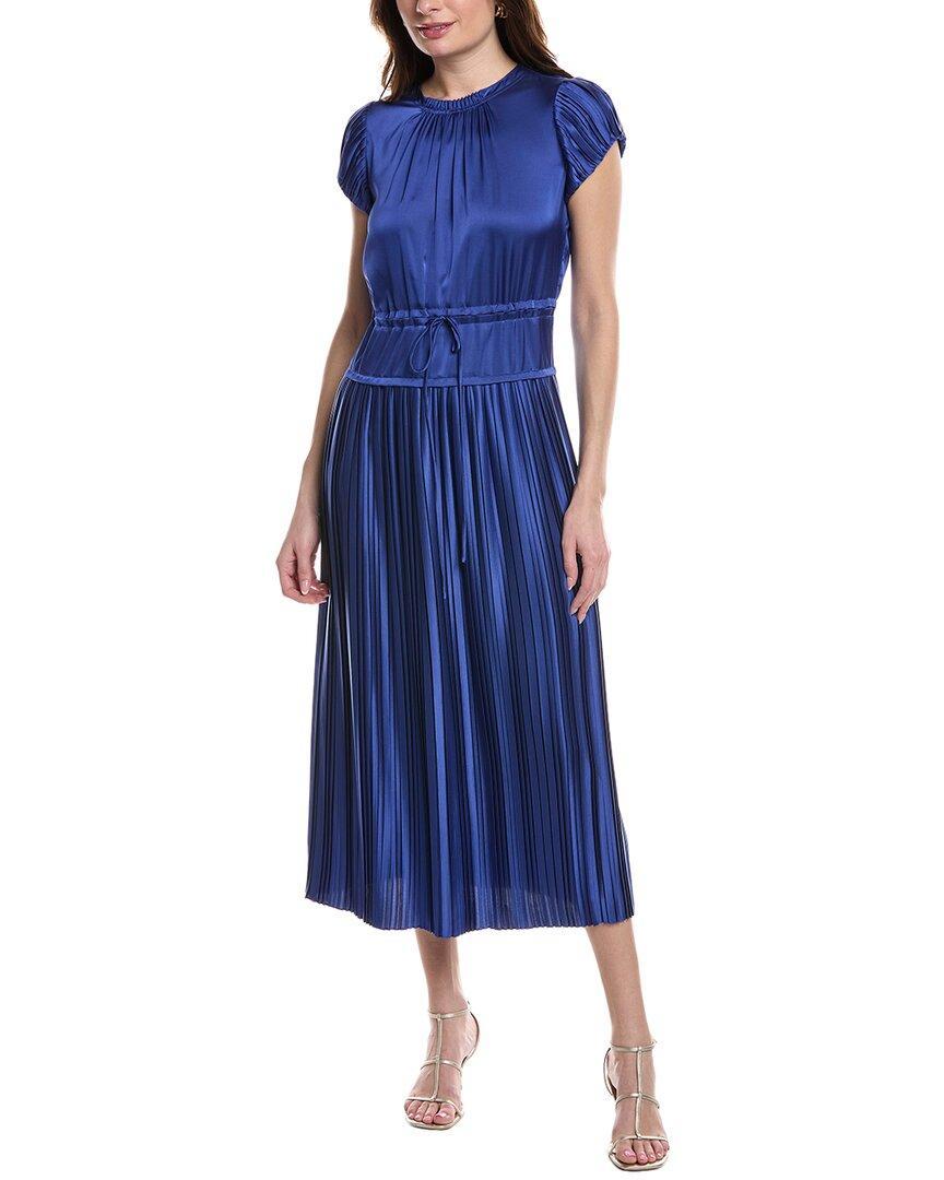 REBECCA TAYLOR Pleated Sleeve Dress In Blue Product Image