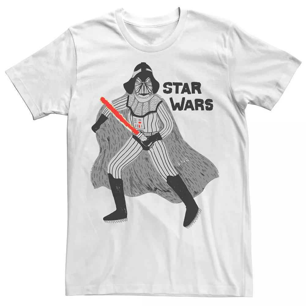 Men's Star Wars Doodle Darth Vader Graphic Tee, Size: Large, White Product Image