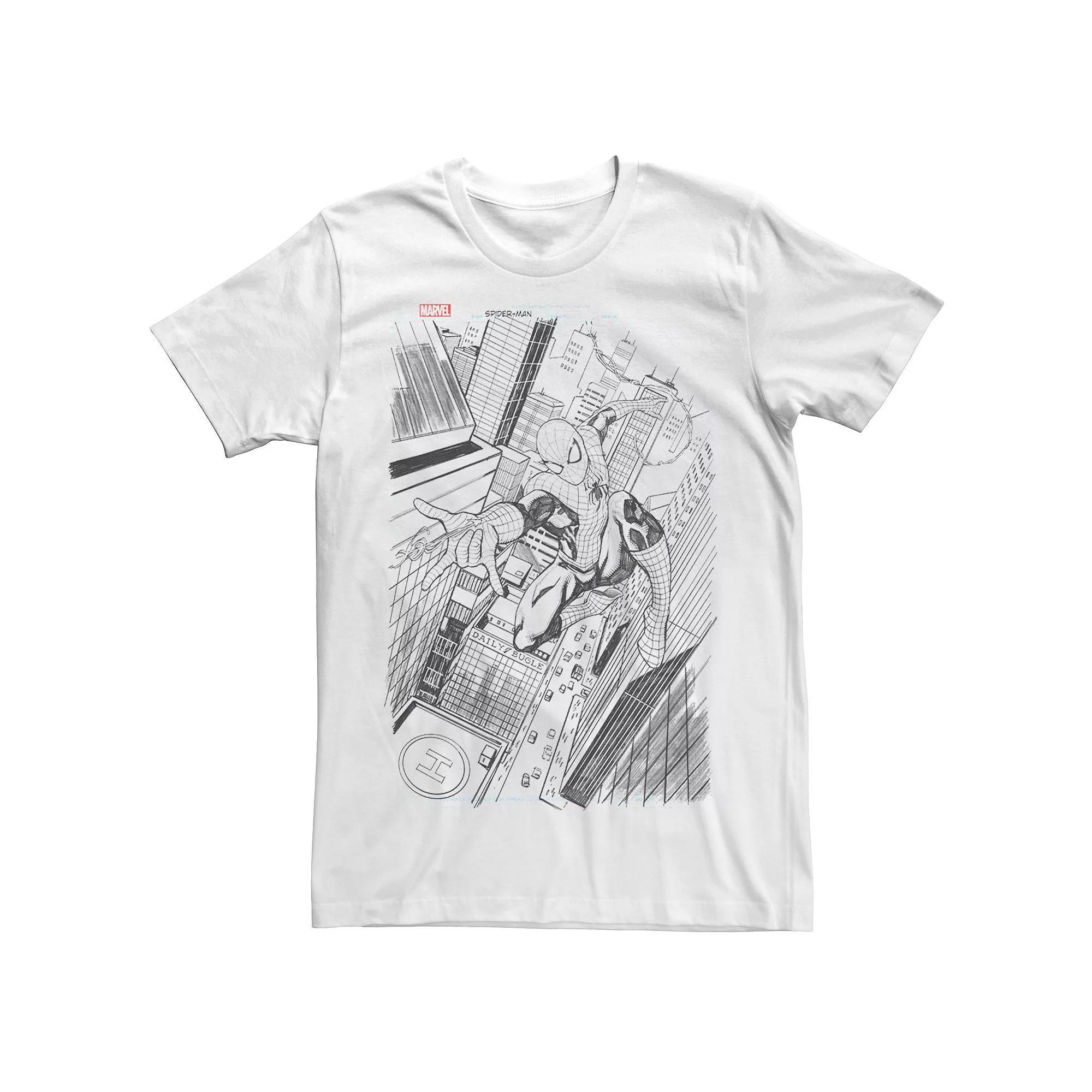 Men's Marvel City Swings Graphic Tee, Size: XL, White Product Image