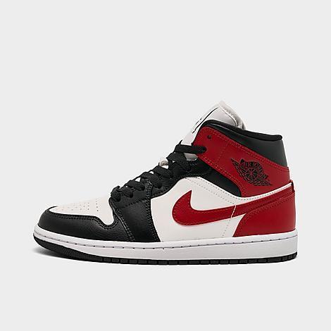 Jordan Womens Air Retro 1 Mid Casual Shoes in Sail/Gym Red/Off Noir Product Image