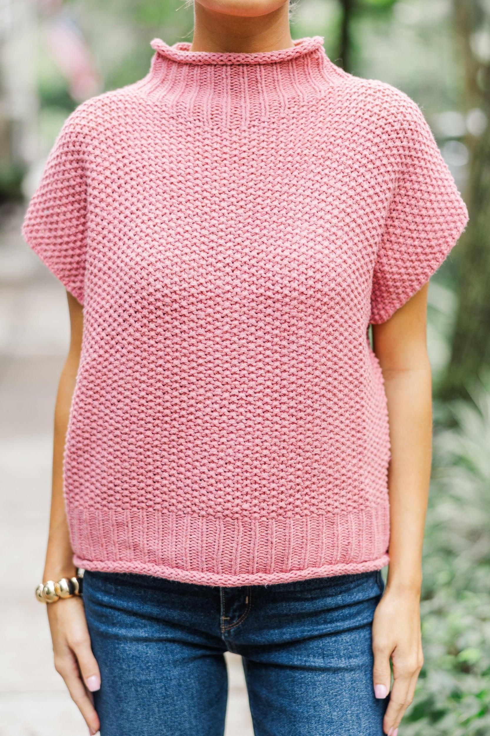 Return To You Marsala Short Sleeve Sweater Female Product Image