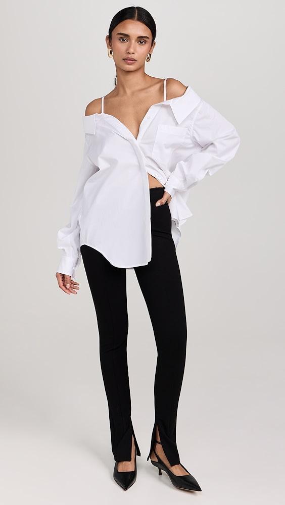 Good American Poplin Off Shoulder Shirt | Shopbop Product Image