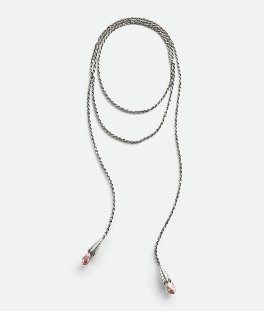 Women's Pearl Scarf Necklace in Natural pink Product Image