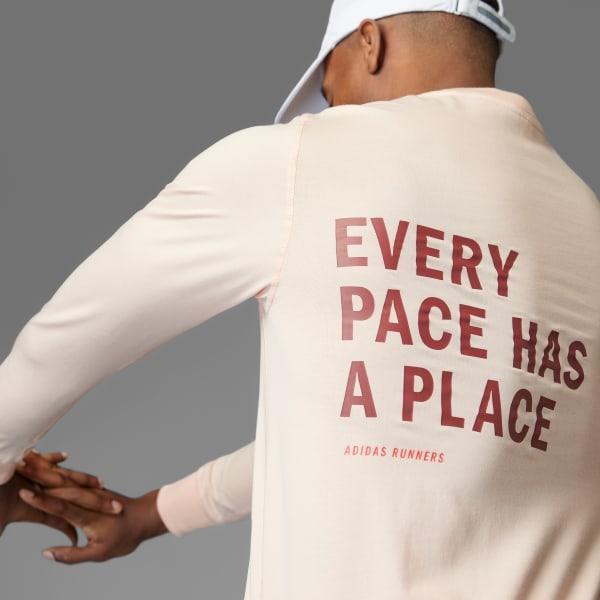 adidas Runners Long Sleeve Tee (Gender Neutral) Powder Coral 2XL Unisex Product Image