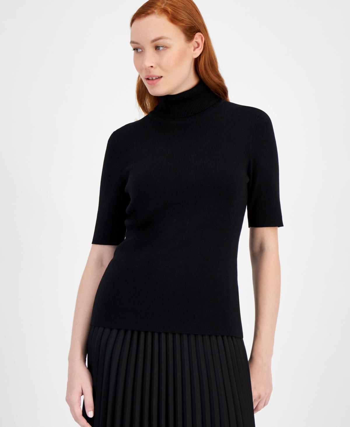Anne Klein Petite Elbow-Sleeve Turtleneck Sweater Product Image