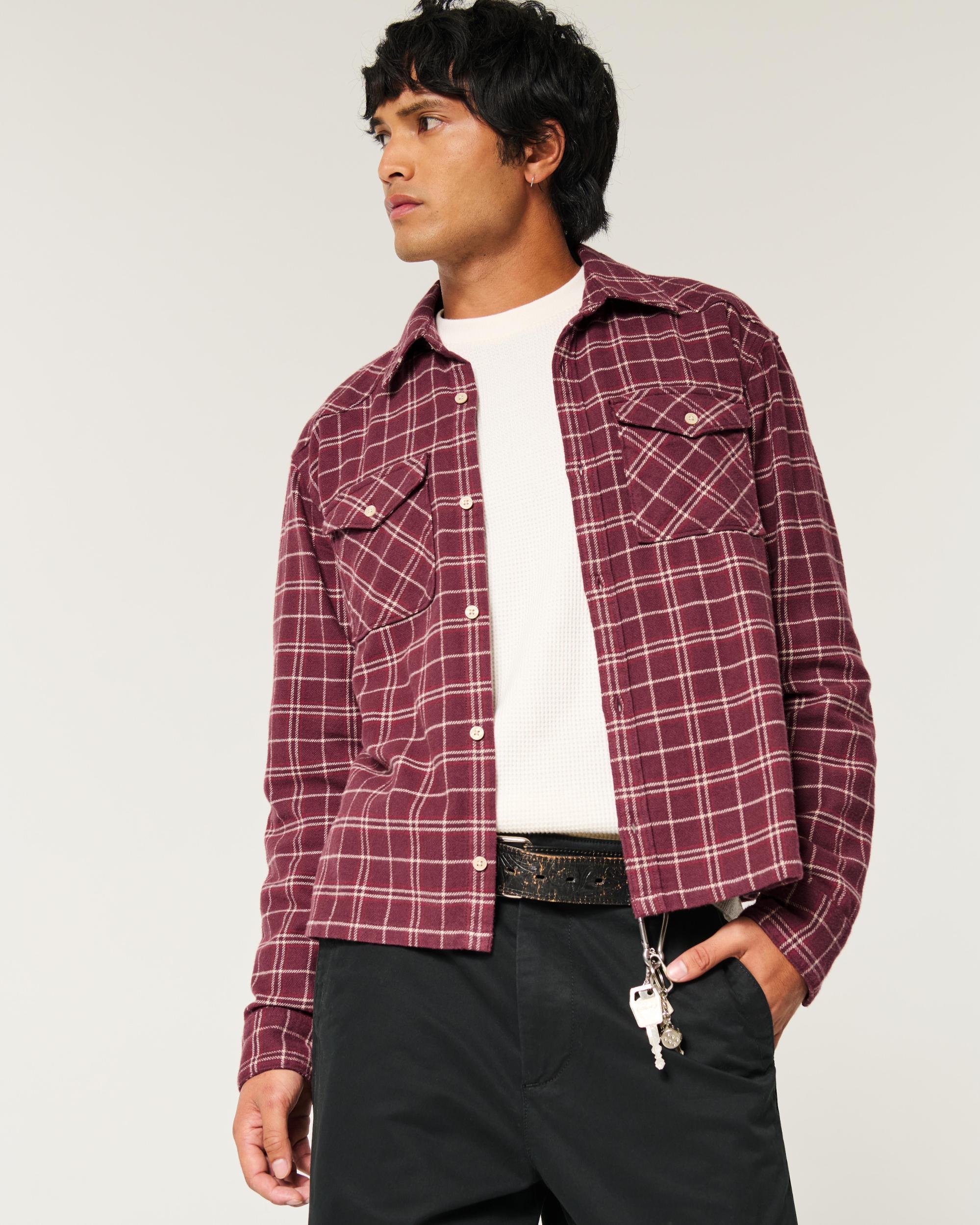 Crop Flannel Shirt Product Image