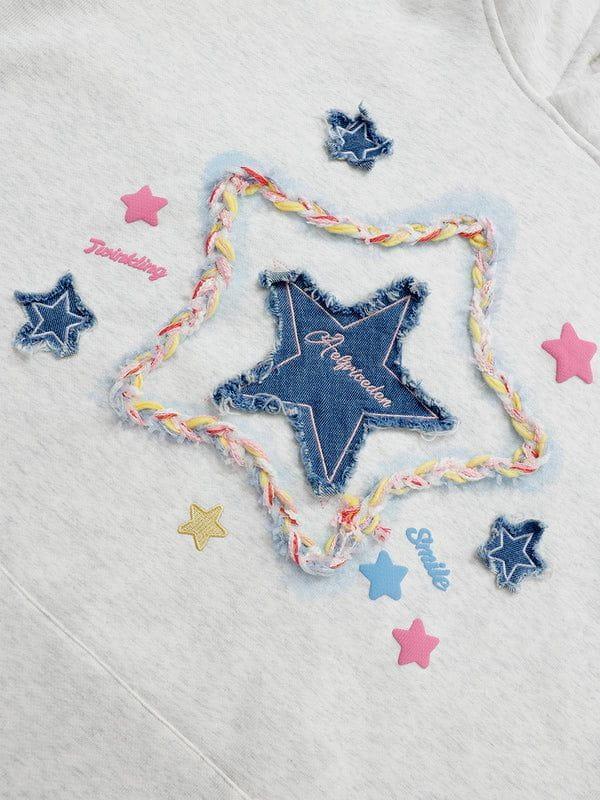 Aelfric Eden Denim Star Applique Hoodie Product Image