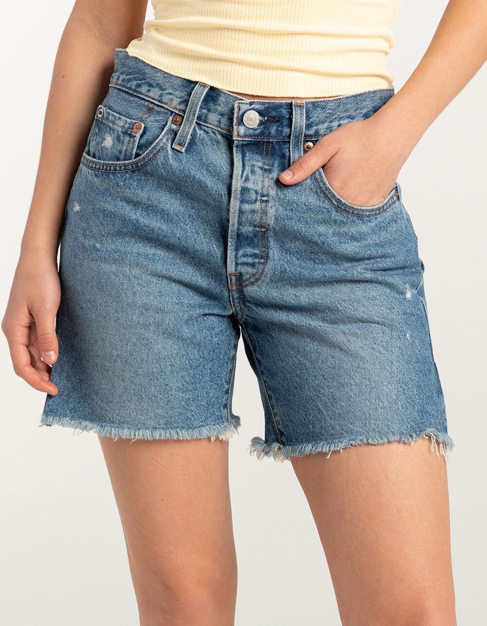 LEVI'S 501 Mid Thigh Womens Denim Shorts - Sure Time Flies Product Image