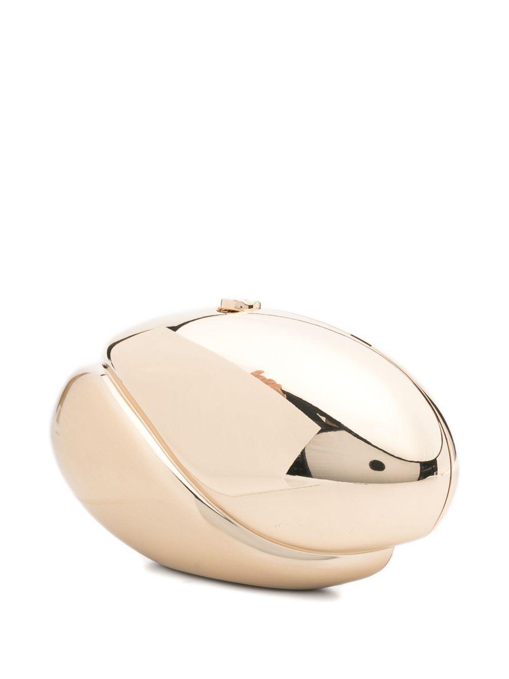 Ameera metallic-effect oval clutch Product Image