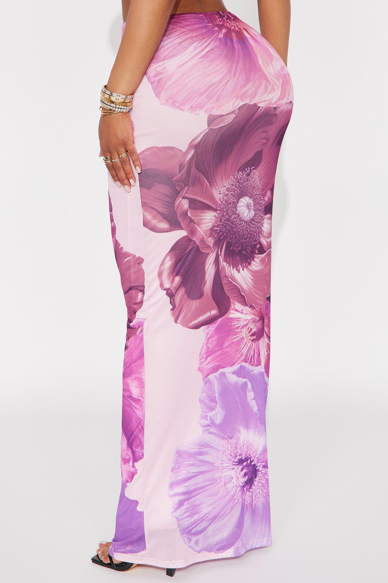 Take A Breath Mesh Maxi Skirt - Purple/combo Product Image