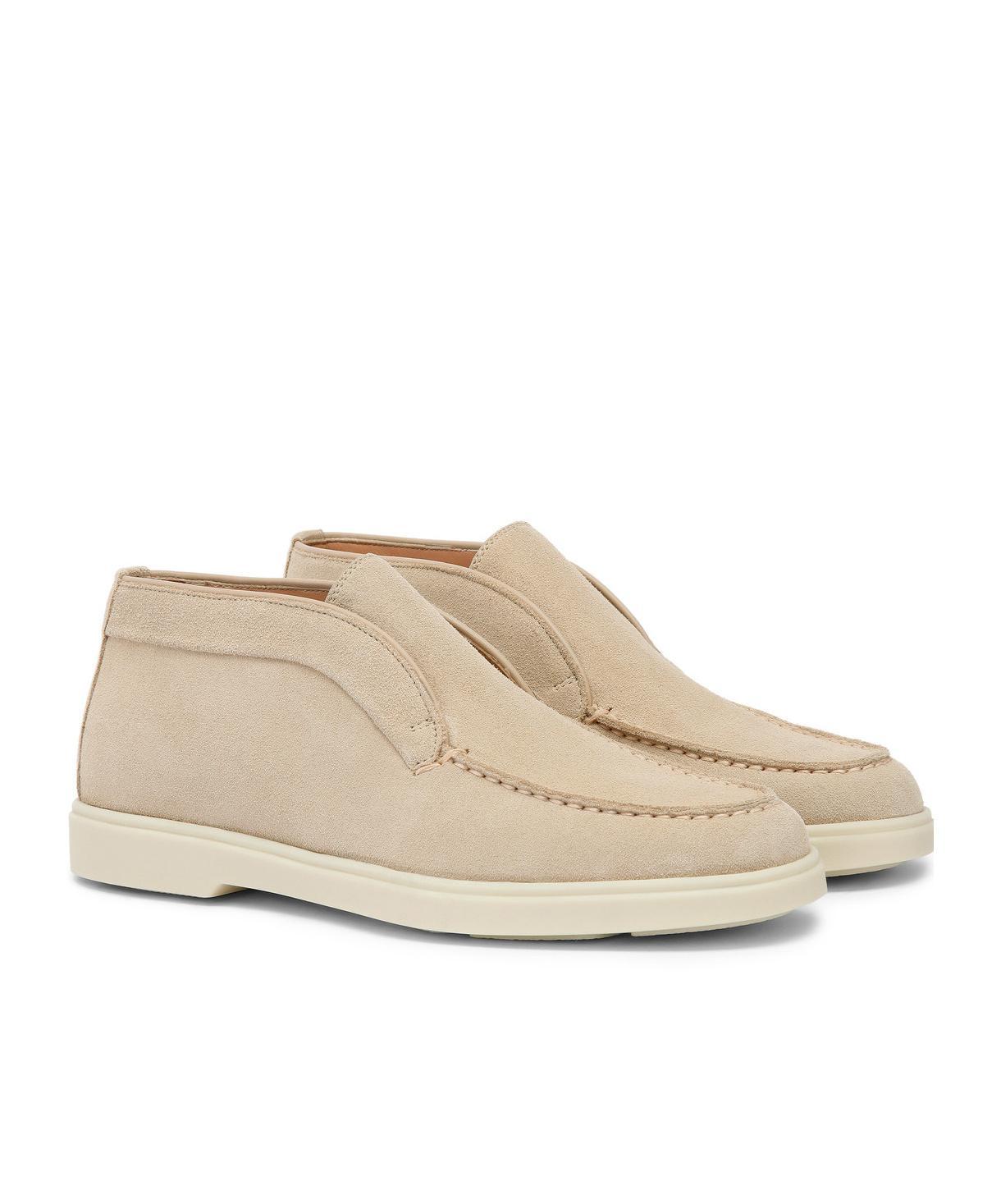 SANTONI Slip-on Loafers In Gray Product Image