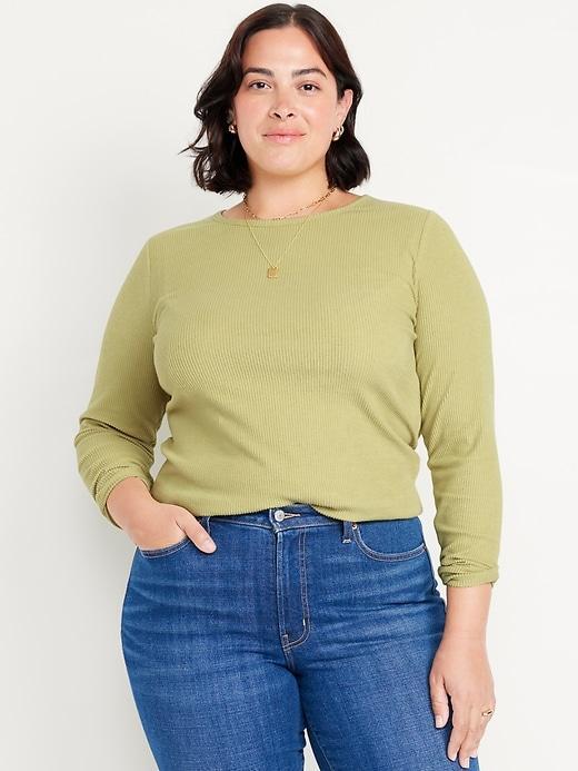 Plush-Knit Long-Sleeve T-Shirt Product Image