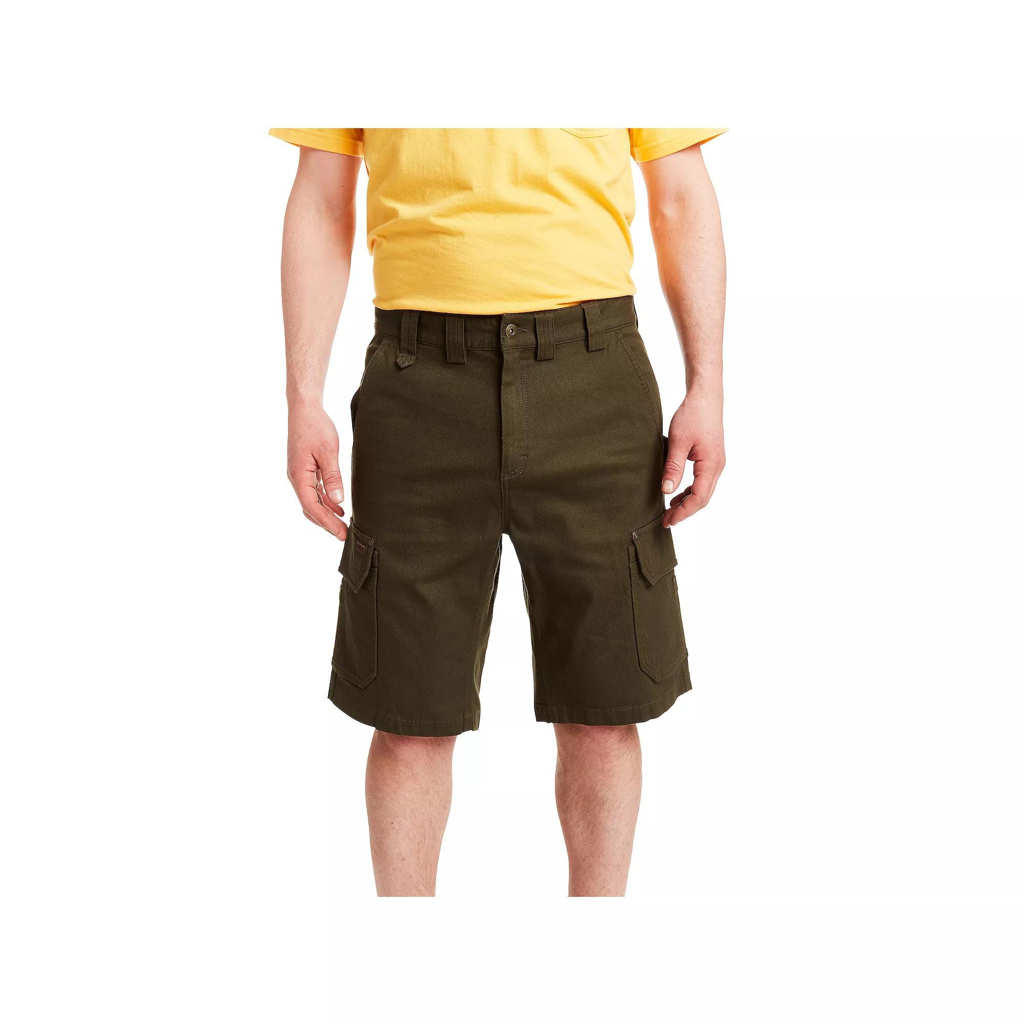 Men's Smith's Workwear 11-inch Relaxed-Fit Stretch Duck Canvas Cargo Shorts, Size: 40, Clay Brown Product Image