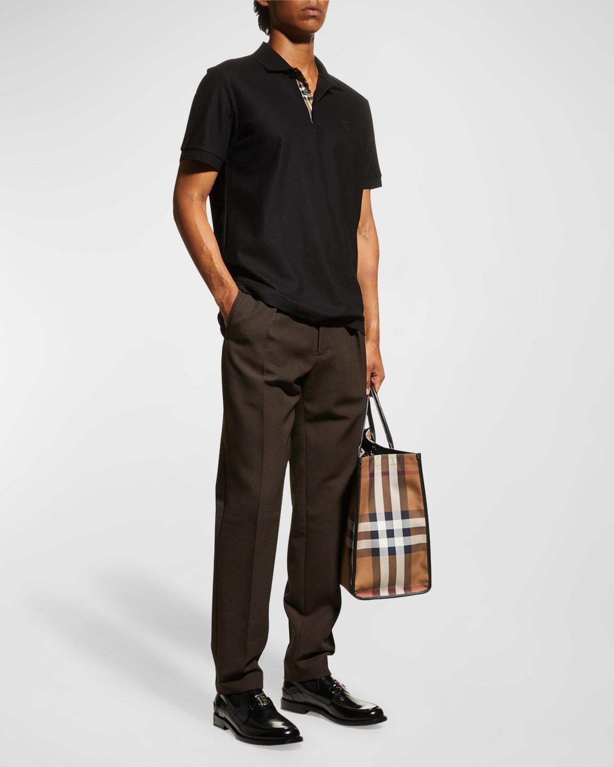 Mens Eddie Pique Polo Shirt, Gray Product Image
