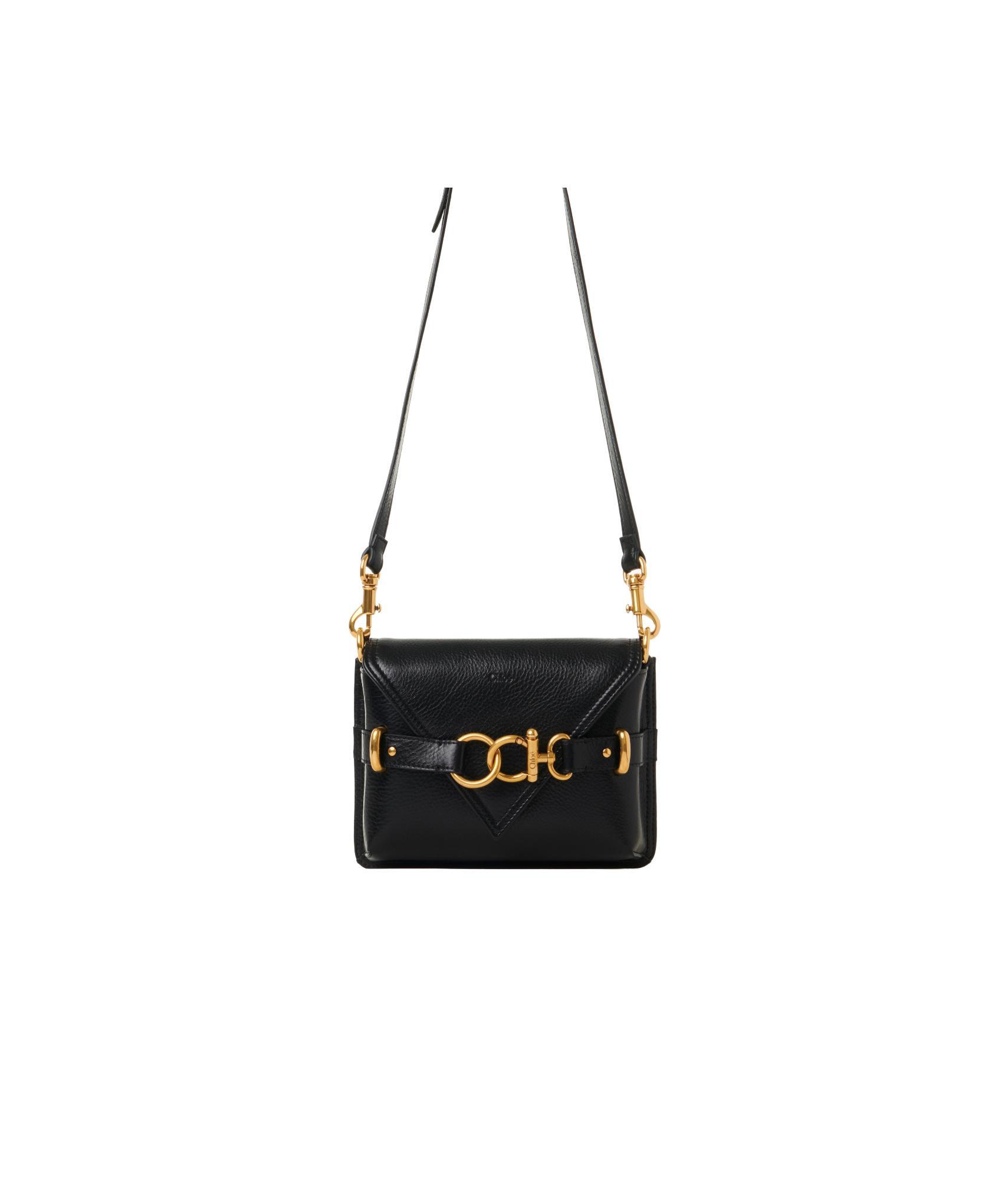 CHLOÉ Mini Sac Bandoulière Cape Bag En Cuir Grainé Femme Noir Taille Onesize 100% Cuir De Veau In Black Product Image