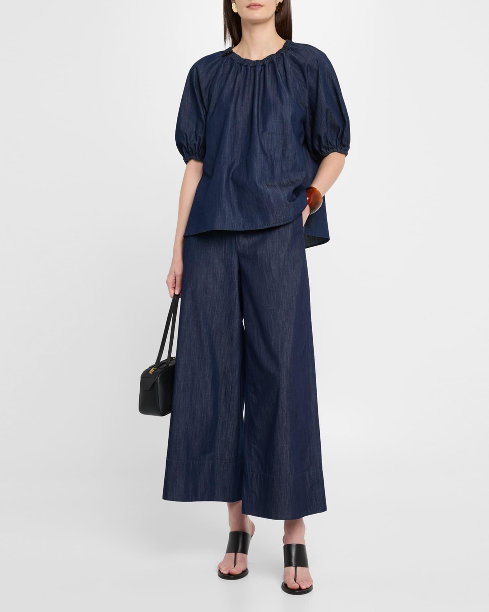 Talia Puff-Sleeve Gathered Top Product Image
