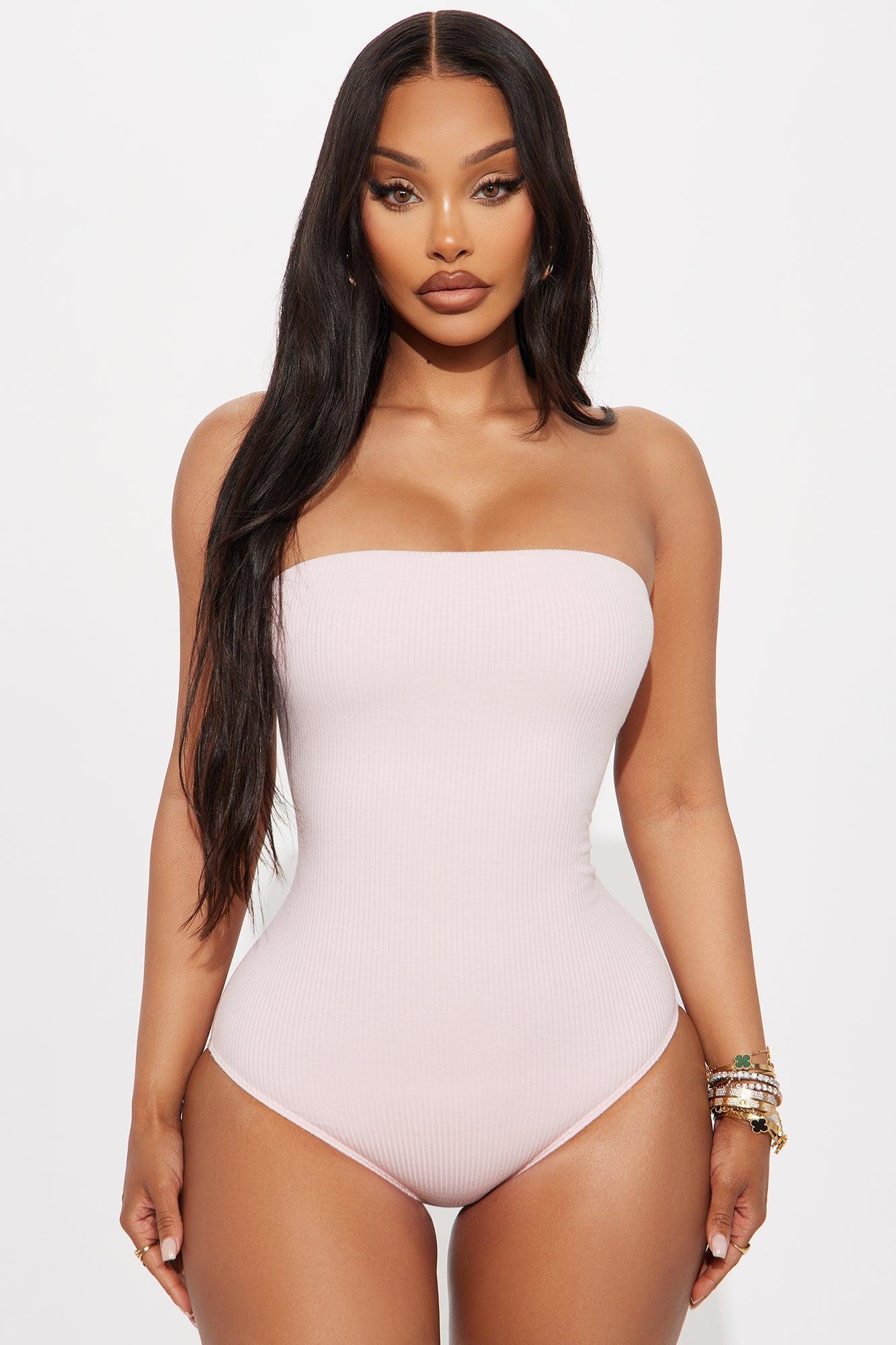Demi Double Lined Tube Bodysuit - Pink Female Product Image