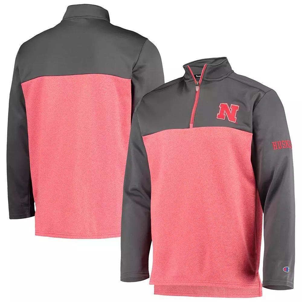 Mens Champion Scarlet Nebraska Huskers Gameday Quarter-Zip Jacket Product Image