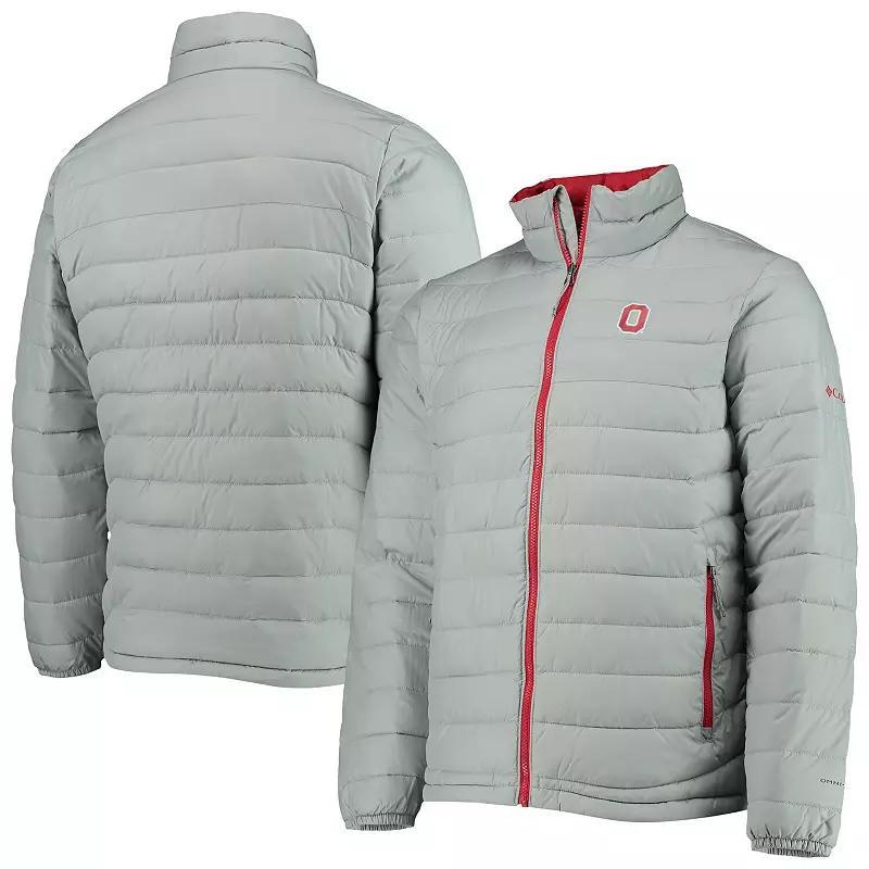 Men's Columbia Gray Ohio State Buckeyes Powder Lite Omni-Heat Reflective Full-Zip Jacket, Size: 2XL, Grey Product Image