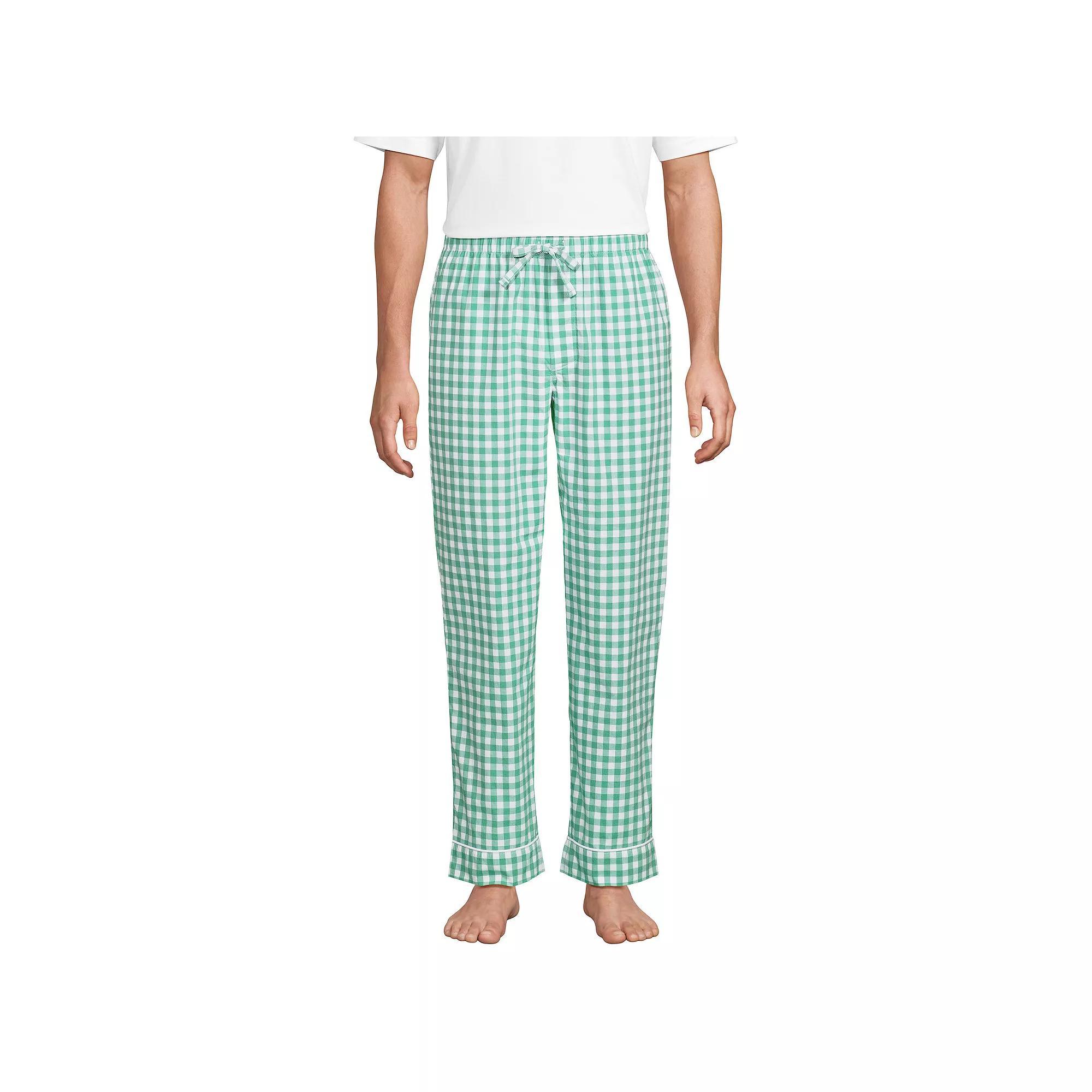 Men's Lands' End Essential Pajama Pants, Size: Medium, Gray Mist Sails Product Image