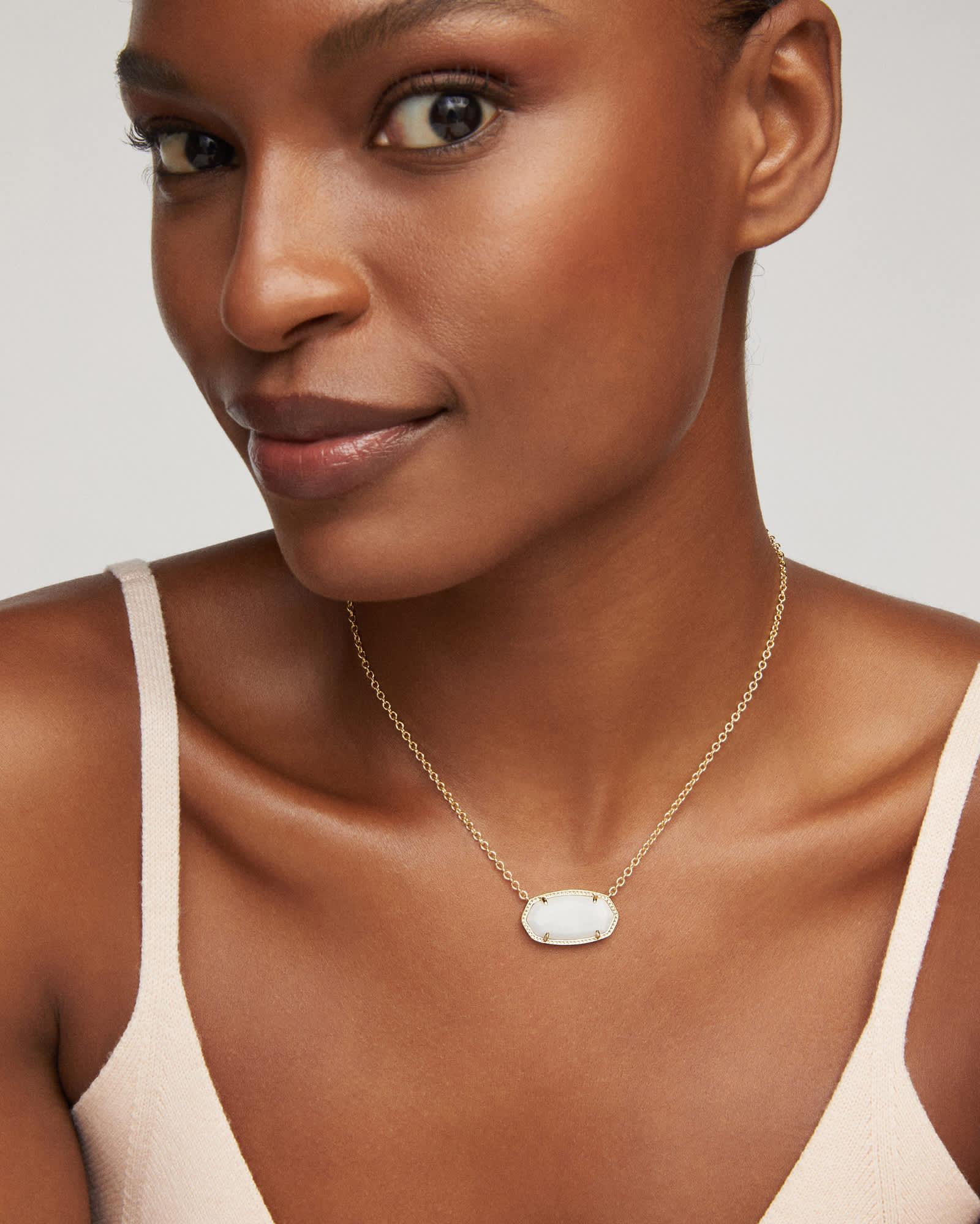 Elisa Gold Statement Short Pendant Necklace Product Image