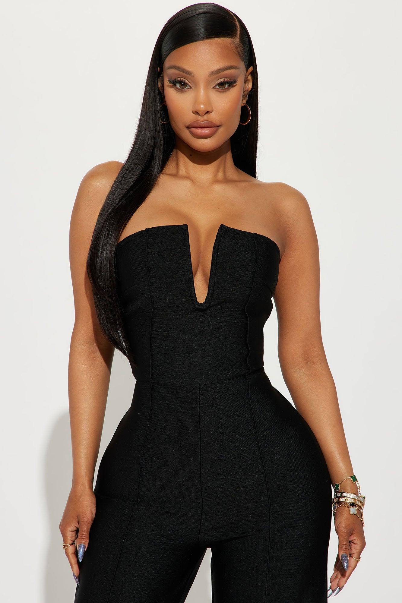 Someone To You Bandage Jumpsuit  - Black Product Image